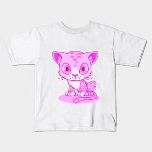 Cute Pink Kitty Kids T-Shirt